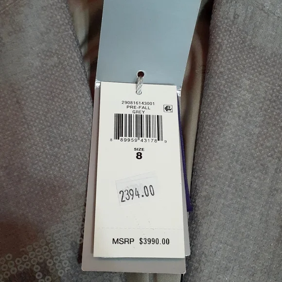 RALPH LAUREN PURPLE LABEL Silver Gray Sequin Blazer I Button Women's Sz 8 - Picture 15 of 16